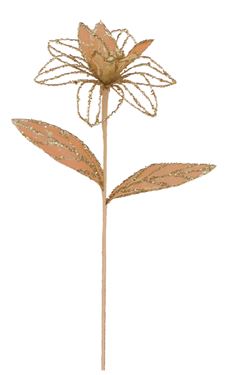 Immagine di Ramo foglie fiore oro, cm 60