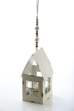 Immagine di Pendente casa metallo porta T-light, d.8,5x8xh.14cm