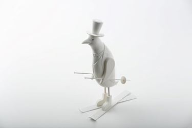 Immagine di Pinguino legno, bianco, 26x5xh.26,5cm