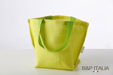 Immagine di Borsa juta verde h.28,5x27x22,PPL interno, manico vintage