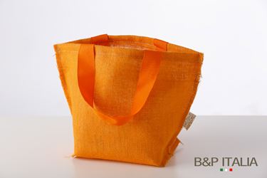 Immagine di Borsa juta  arancio h.28,5x27x22,
PPL interno, manico vintage