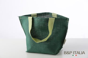 Immagine di Borsa juta verde scuro h.23x19x14,5,
PPL interno,manico vintage