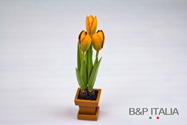 Immagine di Vasetto 3 tulipani arancioni,
h. cm 19