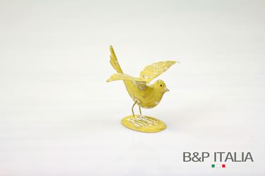 Immagine di Uccellino in metallo
giallo, h.9cm
