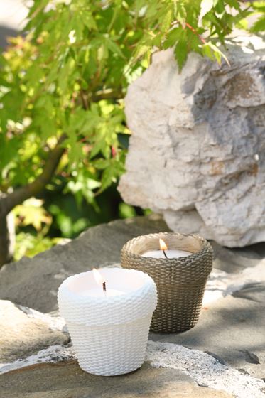 Immagine di Candela vasetto rattan,avana,
H 6cm D 6.5cm