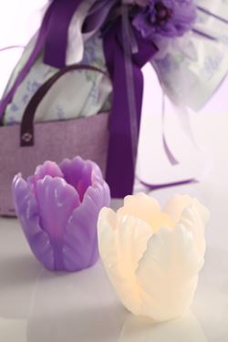 Immagine di Candela LED tulipano cera, lilla,
D12cmxH12