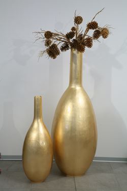 Immagine di Vaso foglia oro grande, 
cm47xh.140