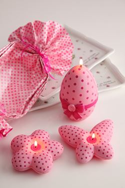 Immagine di Candela farfalla pois,rosa,
in box,D 10cm