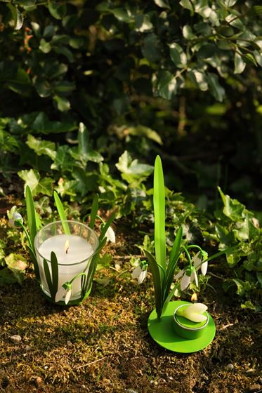 Immagine di Portalumino BUCANEVE verde in metallo, Diam 8xH20cm