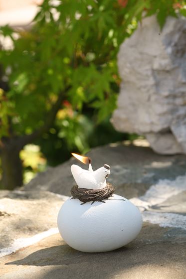 Immagine di Candela gallina su uovo,bianco,
H 8.5cm