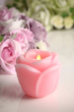 Immagine di Candela LED rosa cera, rosa, 
D10cmxH9