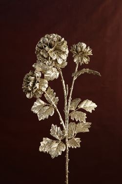 Immagine di Ramo fiori/foglie glitter
oro chiaro, h.cm87
