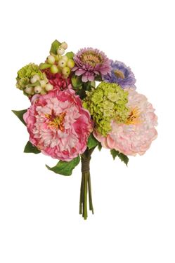 Immagine di Bush fiori assortiti (peonia, aster, 
viburnum e bacche), colori vari