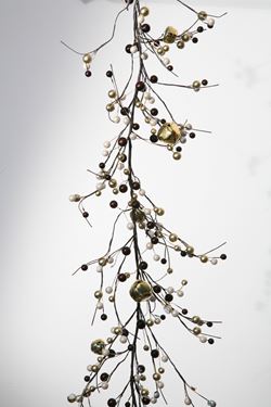Picture of Ghirlanda bacche e campanelli,crema/oro h.cm125