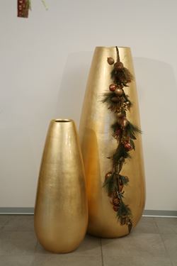 Immagine di Vaso conico foglia oro 
grande, cm56xh.140