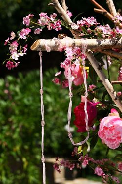 Immagine di Ghirlanda organza con perle,
rosa, h. cm 200