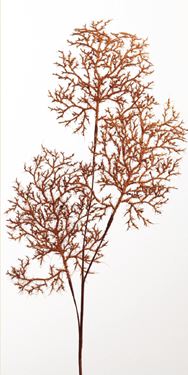 Immagine di Ramo glitter a tre foglie rosso cm87
