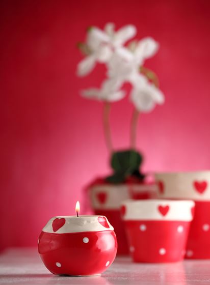 Immagine di Porta tealight rotondo in ceramica,rosso
D8.5; H5.8cm