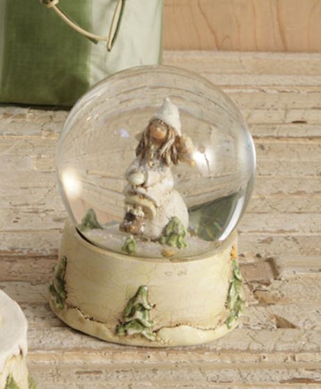 Sfera di neve con angelo e fiore rosa in resina 6//4,5//4,5 cm Impexit bianco 1