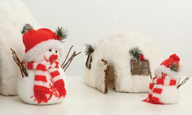 Immagine di Pupazzo di neve piccolo White CHRISTMAS cm18