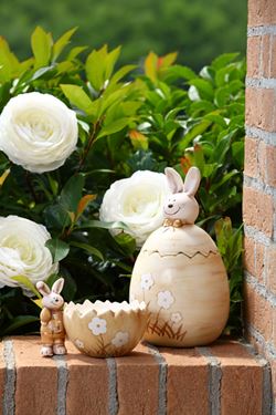 Immagine di Biscottiera HAPPY RABBIT,crema opaco,
ceramica,mis.14x14xH24cm