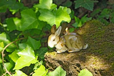 Immagine di Candela coniglio accucciato effetto 
ceramica, h.8cm marrone