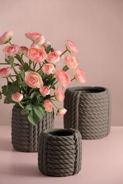 Immagine di Coprivaso ROPE alto, tortora, 
cemento, D.int.14xH19.8