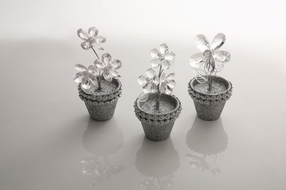 Immagine di Vasetto x3 fiori trasparenti, 
h.cm16