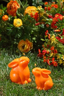 Immagine di Candela coniglio effetto 
ceramica, h.8.5cm arancio