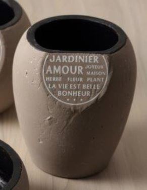Immagine di Vaso JARDINIER, ceramica, tortora,
9,5x10,7xh.18,5cm