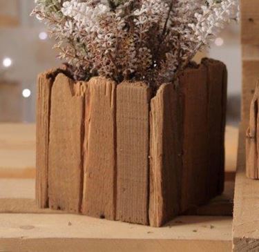 Immagine di Vaso naturale, legno, con ppl
cm.13x13xh.17