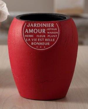 Immagine di Vaso JARDINIER, ceramica, rosso,
9,5x10,7xh.18,5cm