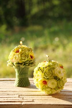 Immagine di Candela Rose gialle in vaso
H.17cm