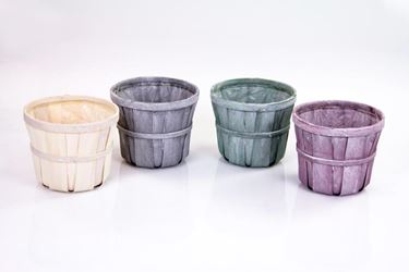 Immagine di Contenitori assortiti in 4 colori in legno,
d13x17,5xh.14,5cm