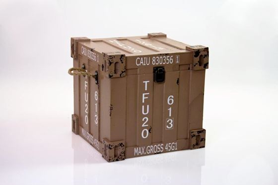 Immagine di S/2 Baule container, mdf rivestito, tortora, 30x30xh.30cm,25x25xh.25cm