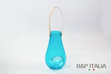 Picture of Lanterna porta-tealight in vetro
blu D14.5xH25cm.