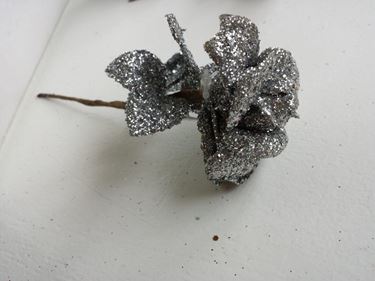 Picture of Pick rosa glitter argento,h.cm13