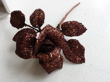 Picture of Pick rosa glitter marrone,h.cm13