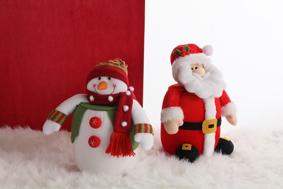 Immagine di S/2 Contenitori Santa Klaus/Snowman rossi/verdi/bianchi
h.28cm d12cm
