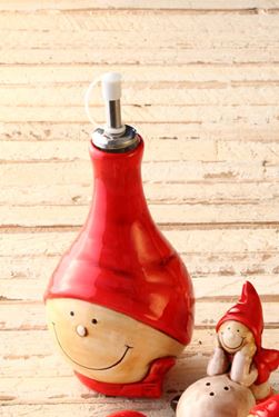 Immagine di S/2 Olio e Aceto GIRL,ceramica,rosso/crema,
mis.8x8xH20cm