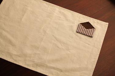 Immagine di Tovaglietta con bustina,marrone/crema,
tessuto,33x48cm