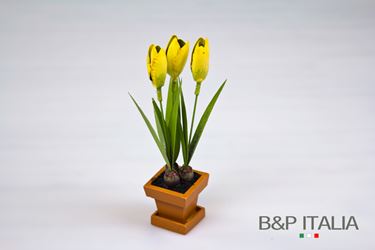 Immagine di Vasetto 3 tulipani gialli,
h. cm 19