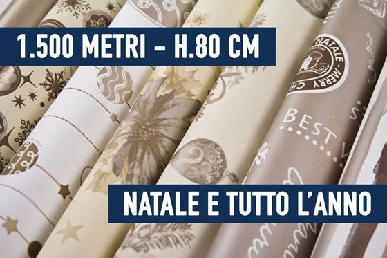 Immagine di BOBINE STOCK - 1500 METRI BOBINE NATALE E TUTTO L'ANNO ASSORTITE H. 80 CM