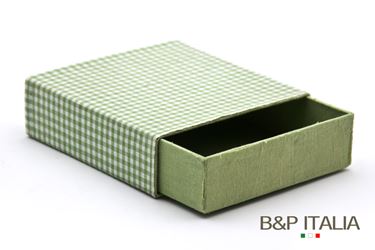 Immagine di Scatola cartone e tessuto Square
cm 16x16xh.5cm bianco/verde