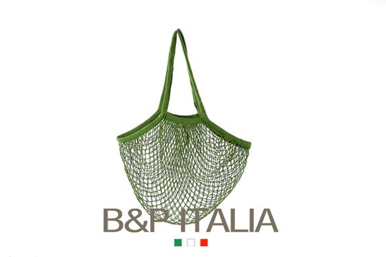 Picture of Borsa RETE, cotone organico, verde muschio, cm35x40, manico da spalla