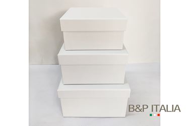 Picture of S/3 box quadr. c/cop,BIANCO MATT,Int LxPxHcm:17x17x10- 15x15x8,5-13x13x7