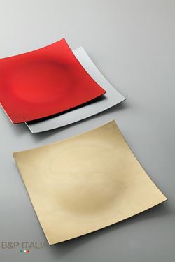 Immagine di Piatto quadrato di plastica rosso
con angoli a punta 30x30xh.3