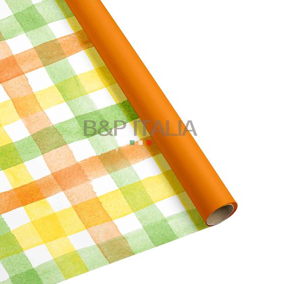 Immagine di Bobina, Perlato, h.cm.100x60ml, RIGHE, ARANCIO/VERDE