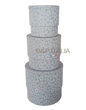 Immagine di S/3 box tonde FASHION PETITE FLEURS, AZZURRO, SMALL