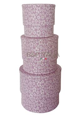 Immagine di S/3 box tonde FASHION PETITE FLEURS, LILLA, SMALL